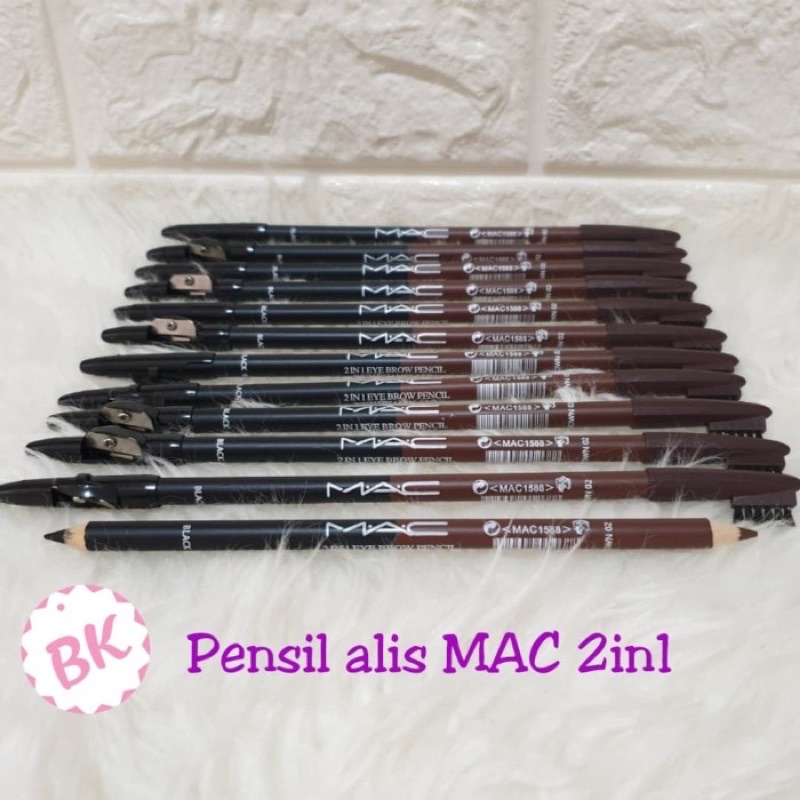 {Bisa kirim instant COD MEDAN TERMURAH} Best Seller Waterproof PENSIL ALIS 2IN1  Pndss - Drawing Eyebrow Pencil - Pensil Alis Dua Warna Hitam dan Coklat dalam 1 pensil