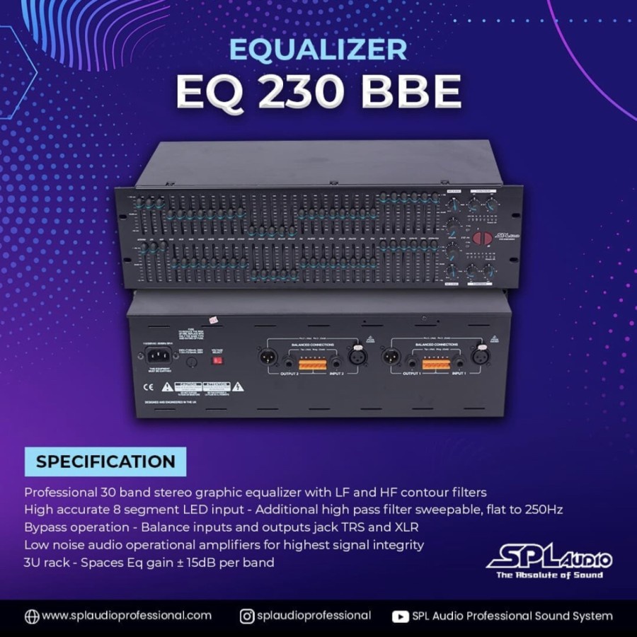 EQUALIZER SPL AUDIO 230 BBE