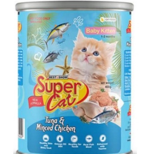 Makanan Kucing Kaleng Super Cat Baby 400g