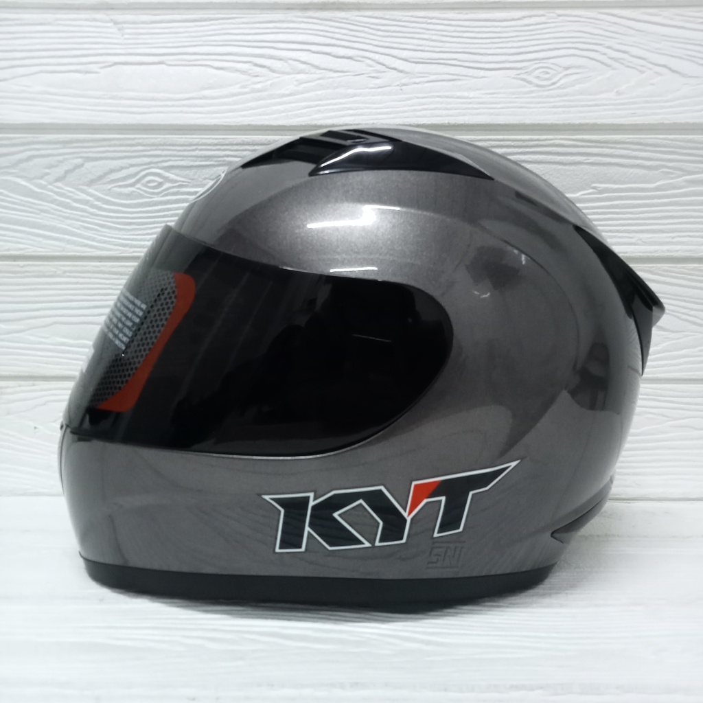 Jual Helm Kyt R Polos Kyt R Solid Fullface Kyt Gunmetal Shopee Indonesia