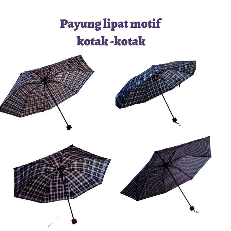 PKL4 - Payung Lipat Motif Kotak Besar Umbrella Gift Sovener Anti UV