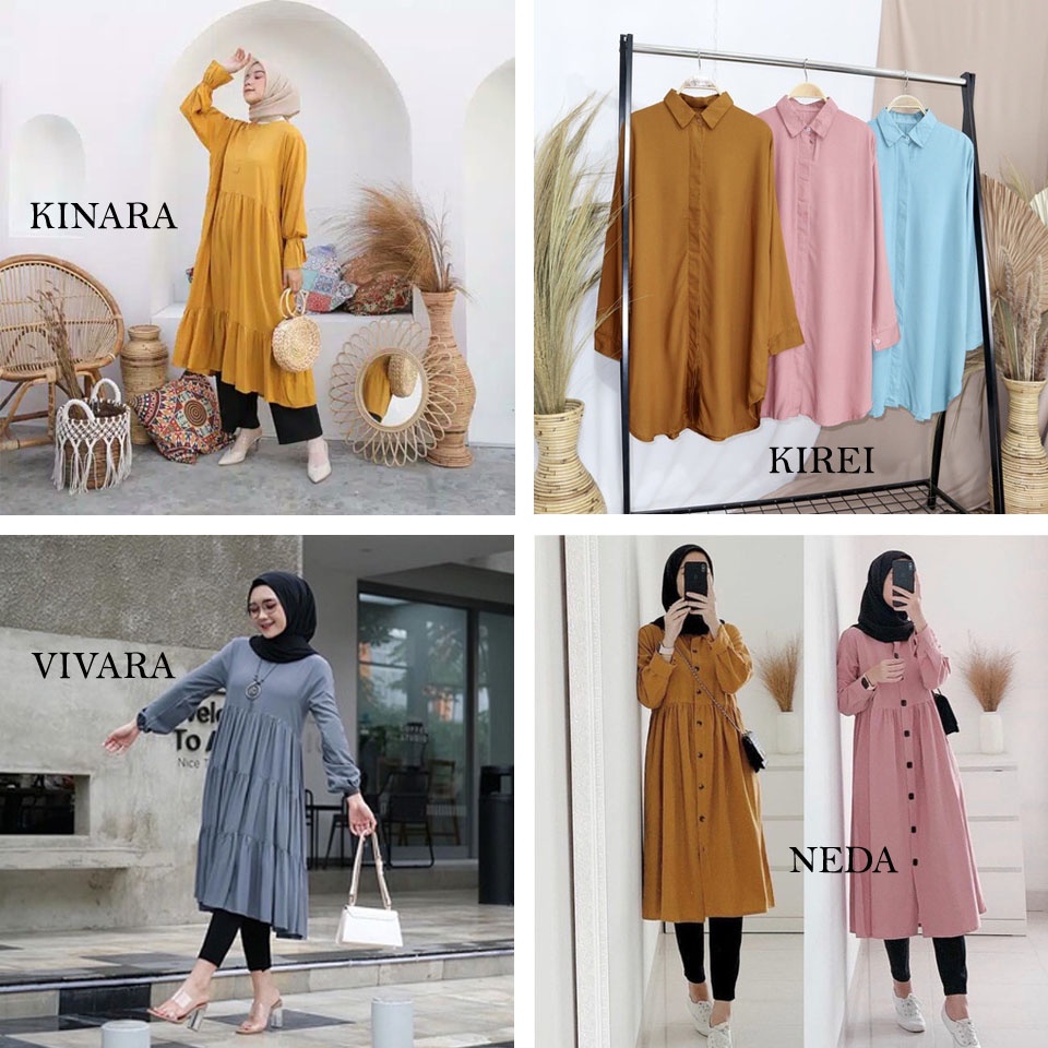 Tunik wanita moscrepe / Tunik terbaru / Baju atasan wanita