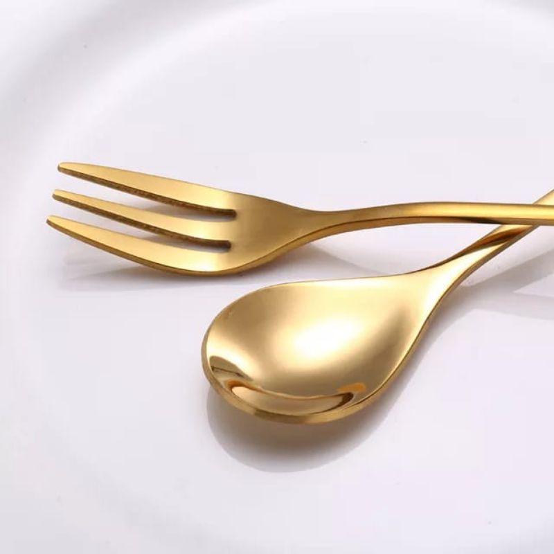 Sendok Garpu Buah Sendok Kue Gold Sendok Emas Tea Spoon Mewah Luxury Gold