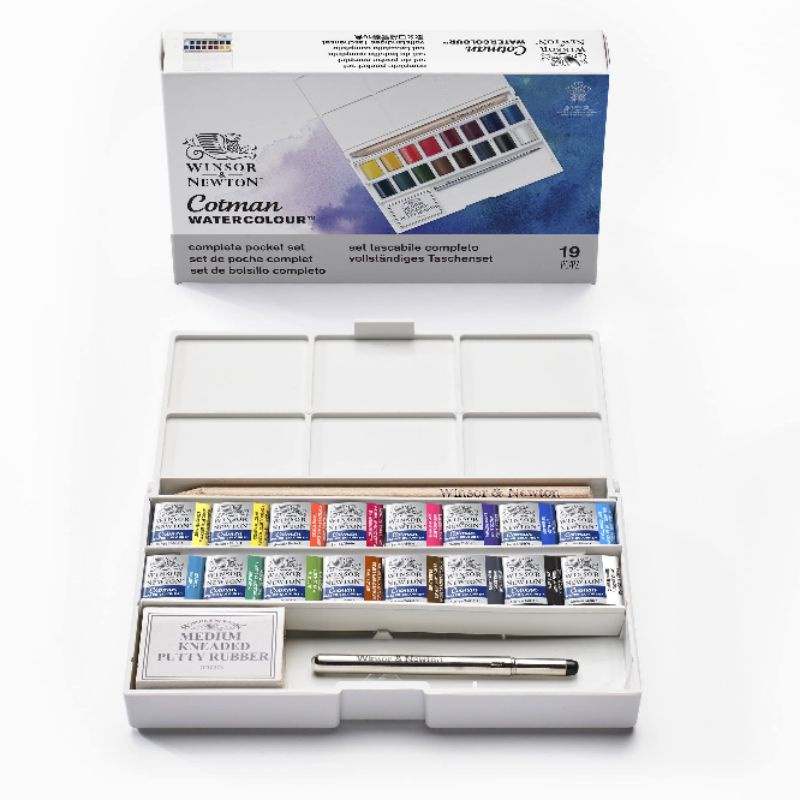 

COTMAN WATERCOLOUR COMPLETE POCKET SET 19 WINSOR & NEWTON