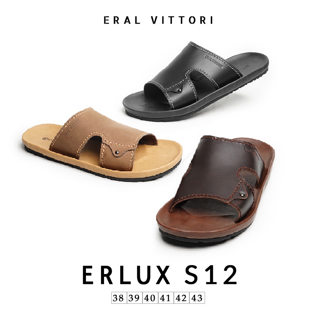 Eral Vittori - Erlux S12 Sandal Kulit Kasual Harian Pria