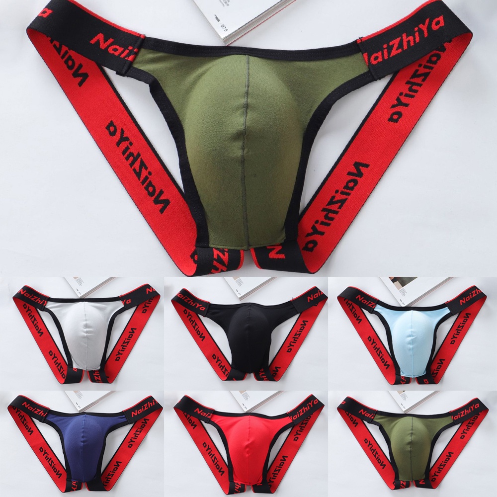 Men's Underwear Men Sexy Briefs Jockstrap U Pouch Cuecas Man Cotton Panties Thongs Mesh Underpants G