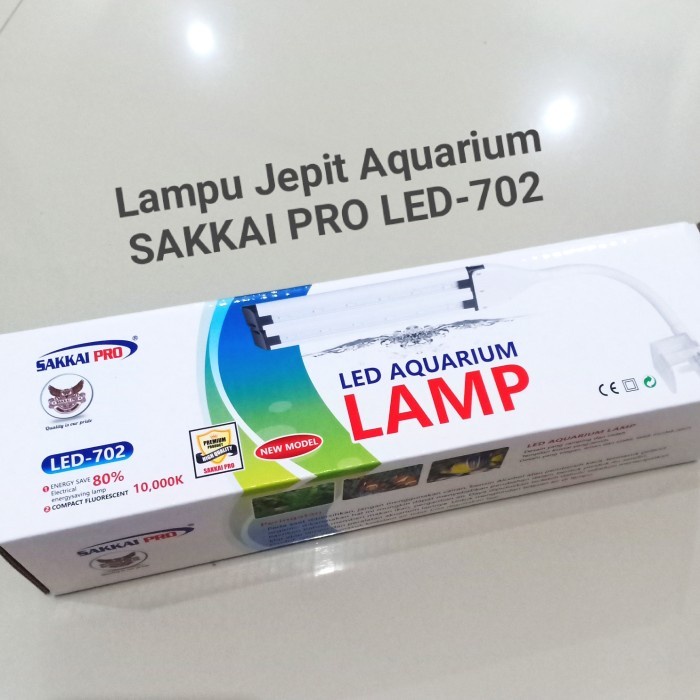 Lampu Jepit SAKKAI PRO LED 702 LED Aquarium 3 Mode Warna Biru Putih LED VIEW GANTUNG AQUARIUM