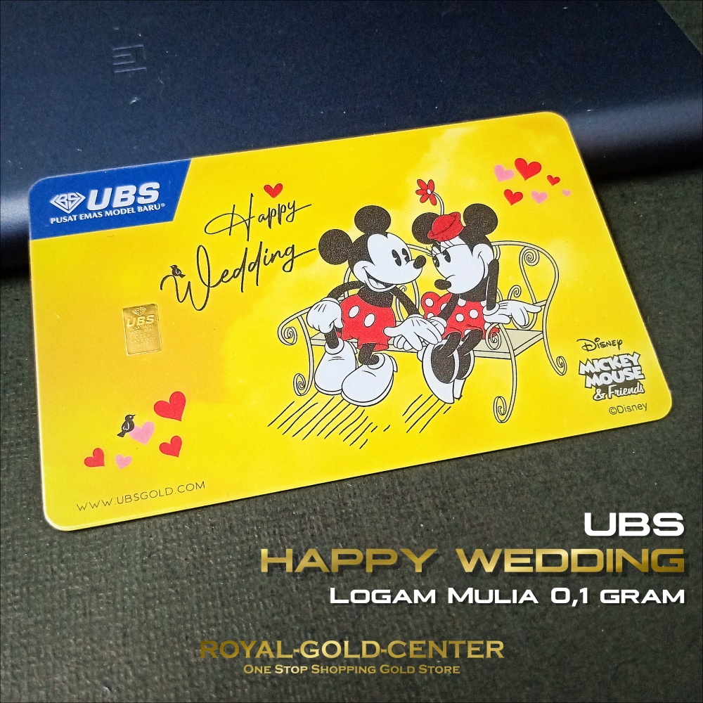 UBS Happy Wedding Gift Mickey Mouse Disney series 0.1 gram