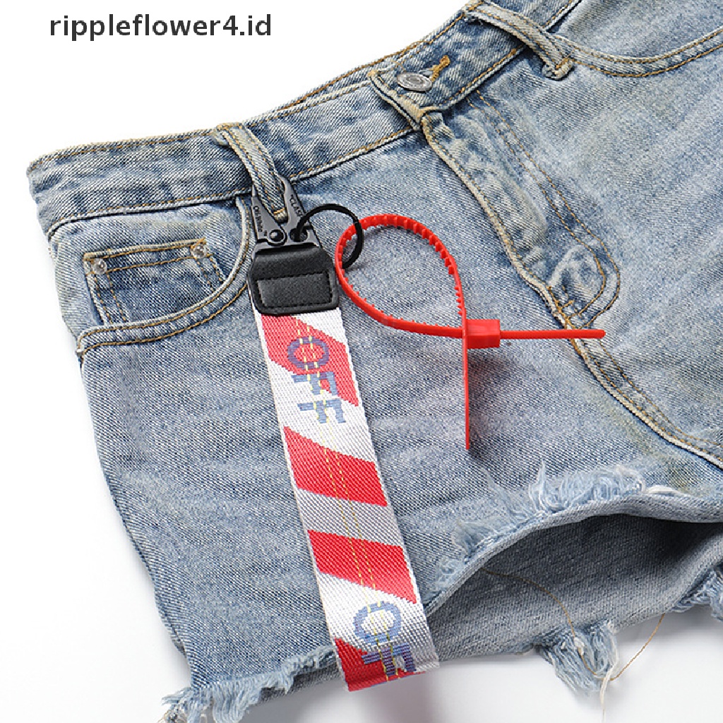 {rippleflower4.id} Off-white Inspired Keychain Lanyard Tali Pergelangan Tangan Sabuk Industri 10.5 &quot;NY~