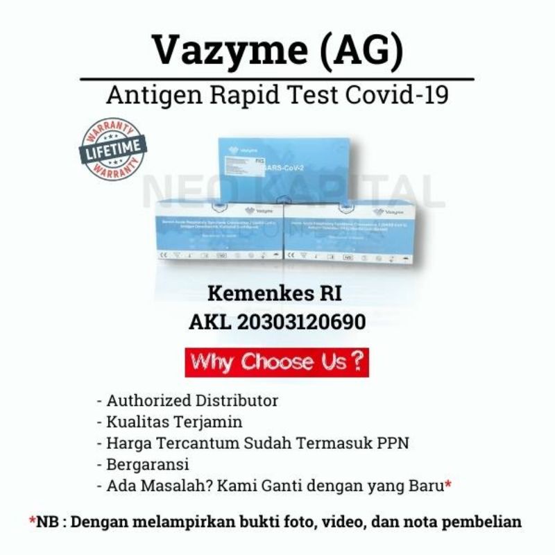 Alat Rapid Test Antigen Vazyme (SWAB)