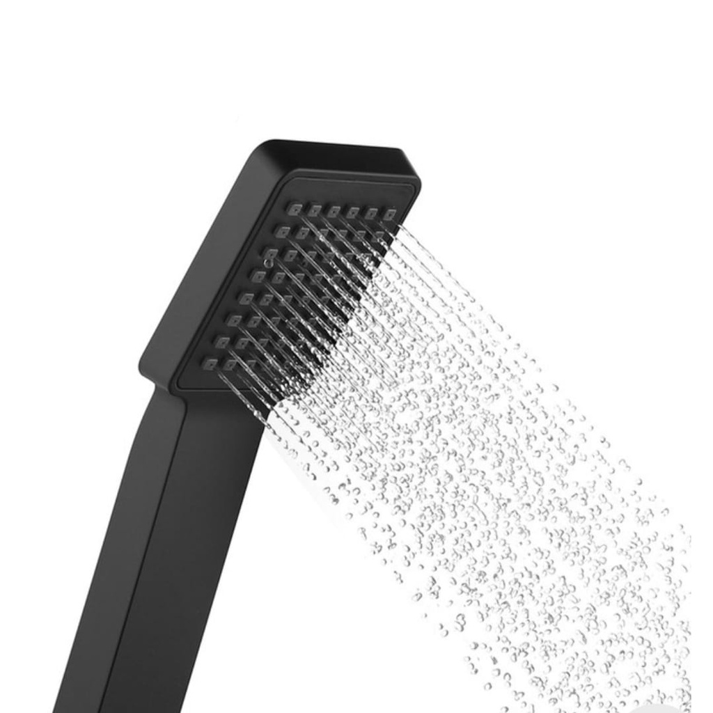 Handshower Kotak Hitam Set Shower Mandi Plastik 121BL Hand Shower Square BLack Bathroom Rainfall Shower