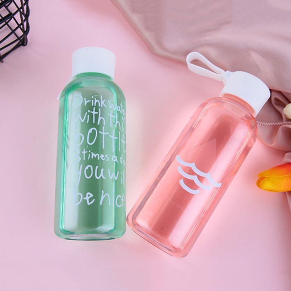 Top 600ML Botol Air Minum Wanita Pria Kettle Transparan Anti Bocor