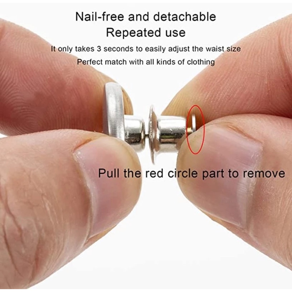 8pcs Adjustable Detachable Jeans Pin Buttons Nail Jahitan Bebas Retro Gesper Logam Untuk Aksesoris Tombol Pakaian DIY