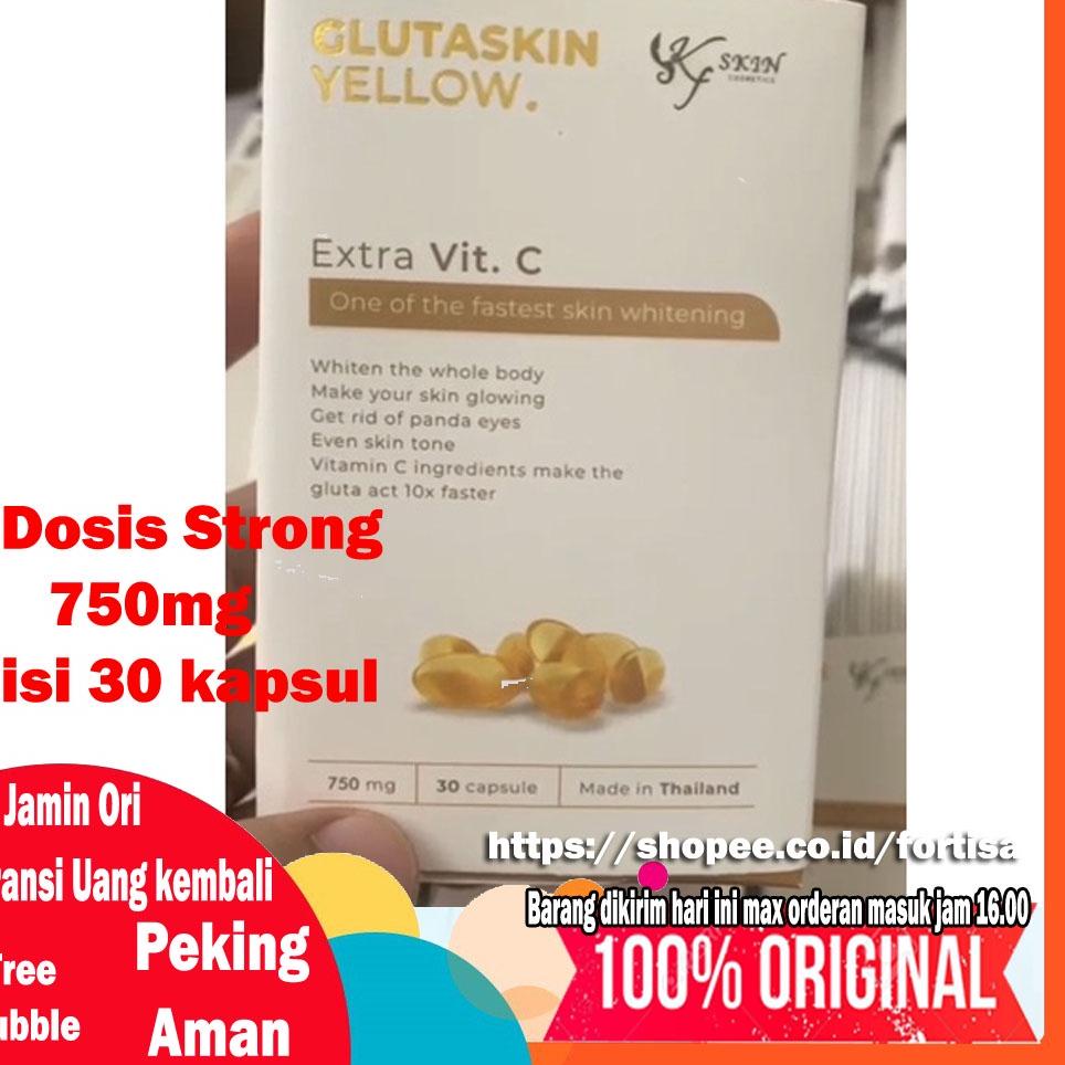 [N-H7H[♫♪] (DOSIS STRONG 750Mg) Glutaskin Gluta Skin Yellow LCBEAUTY LC BEAUTY PEMUTIH KULIT Origina