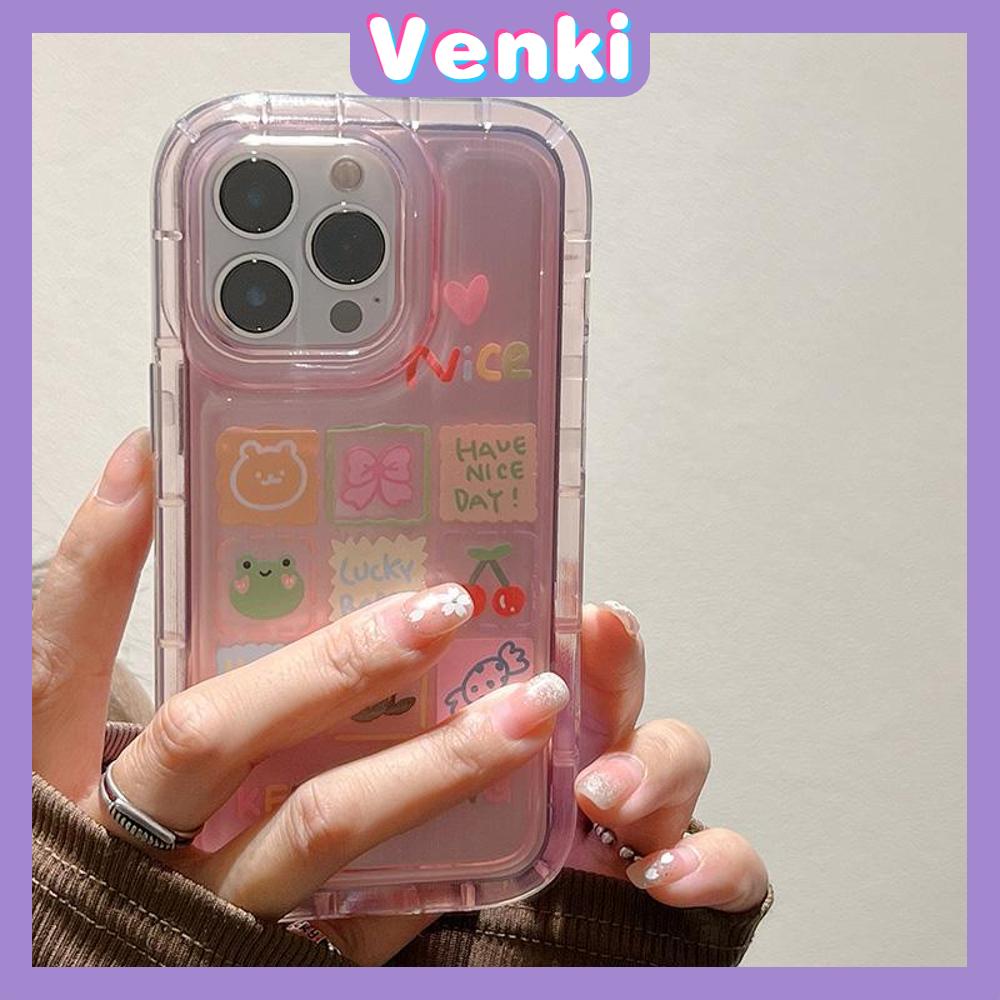 Case For iPhone 14 Pro Max TPU Soft Jelly Airbag Clear Pink Case Cute Squared Animals Camera Protection Shockproof For iPhone 14 13 12 11 Plus Pro Max 7 Plus X XR