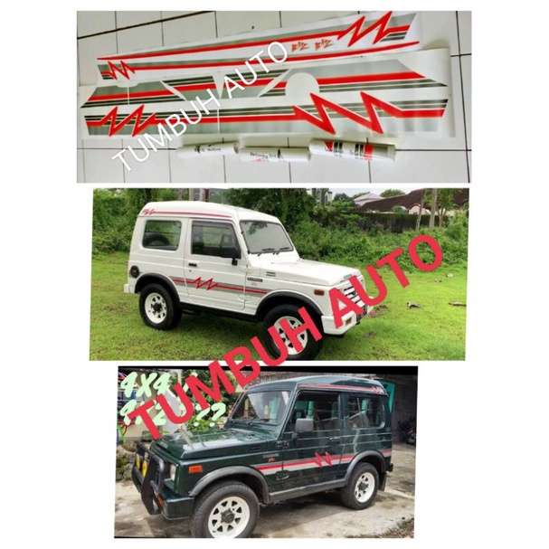 Sticker Stiker Striping List Body Suzuki Katana Blitz New Lama Jimny isi 2 Biji Gx Dx Bri 4x2 4x4