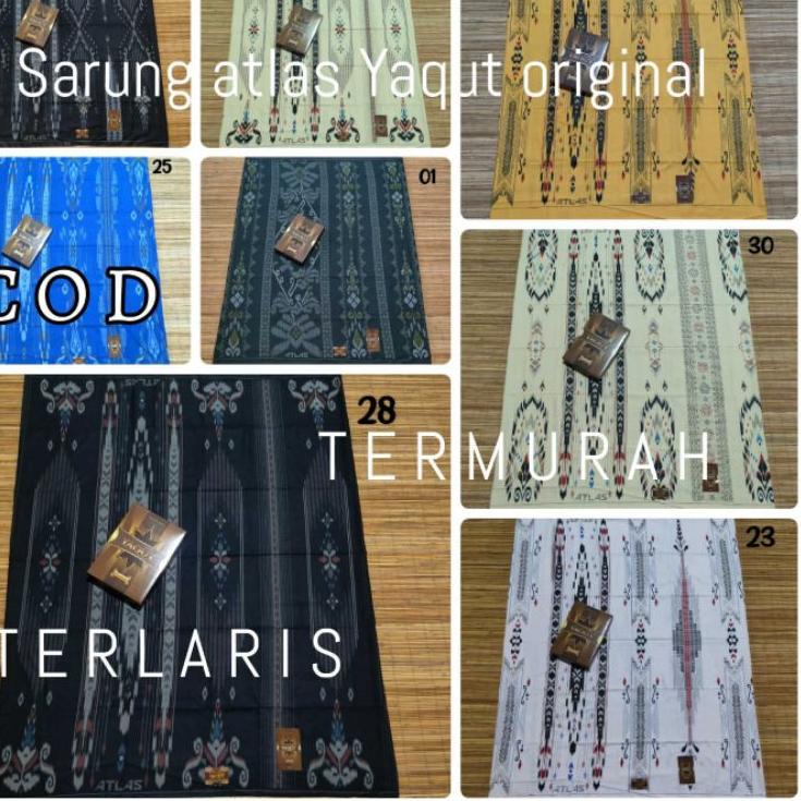 Berkualitas ナ Sarung atlas yaqut kembang original motif BHS grosir kodian ter seragam  rayon kawung