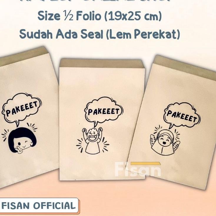 

✔✔ 25 Pcs Amplop Seal ½ Folio Coklat Paket Online Shop Gambar19x25 cm