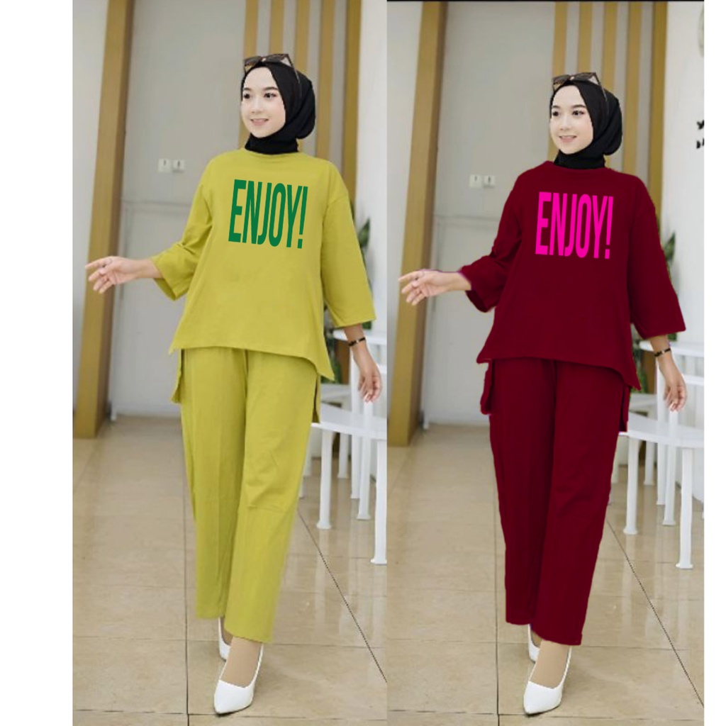 Setelan Tunik Enjoy!/Set Blouse LD 110