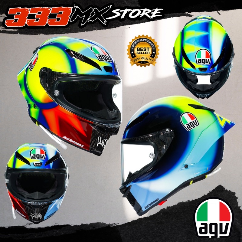 HELM AGV PISTA GP RR ROSSI SOLELUNA 2021 HELMET AGV FULL FACE ORIGINAL