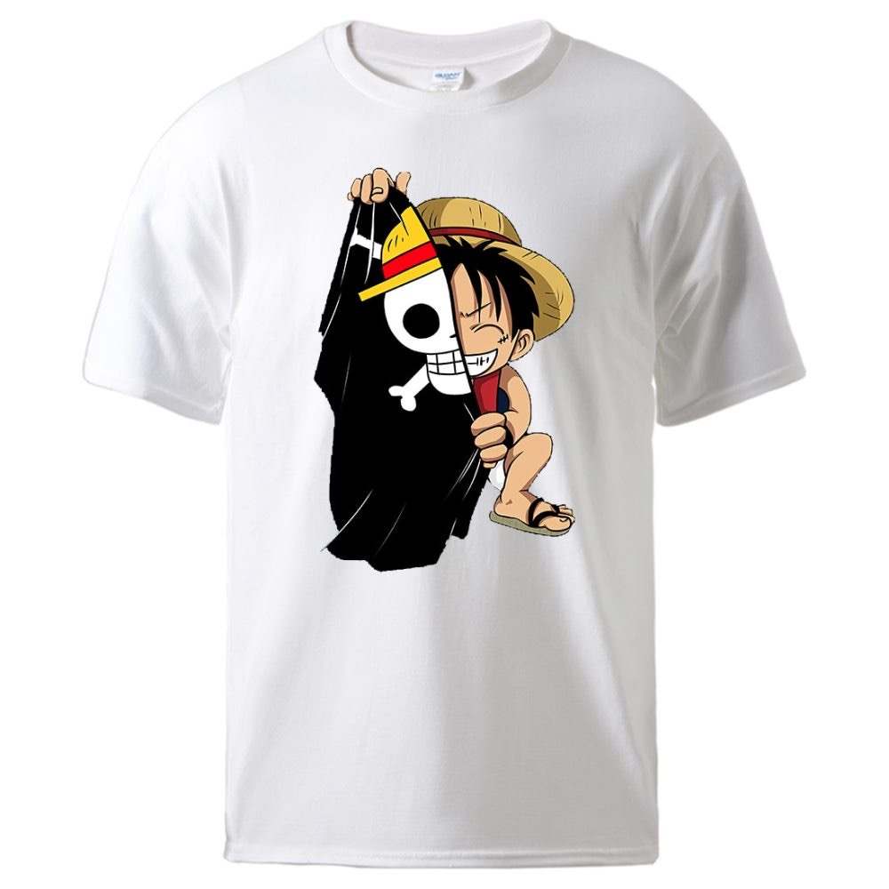 Kaos Lengan Pendek ONE Piece Tengkorak II Kaos Distro II Kaos Katun Combed M-XL ( Pria &amp; Wanita )