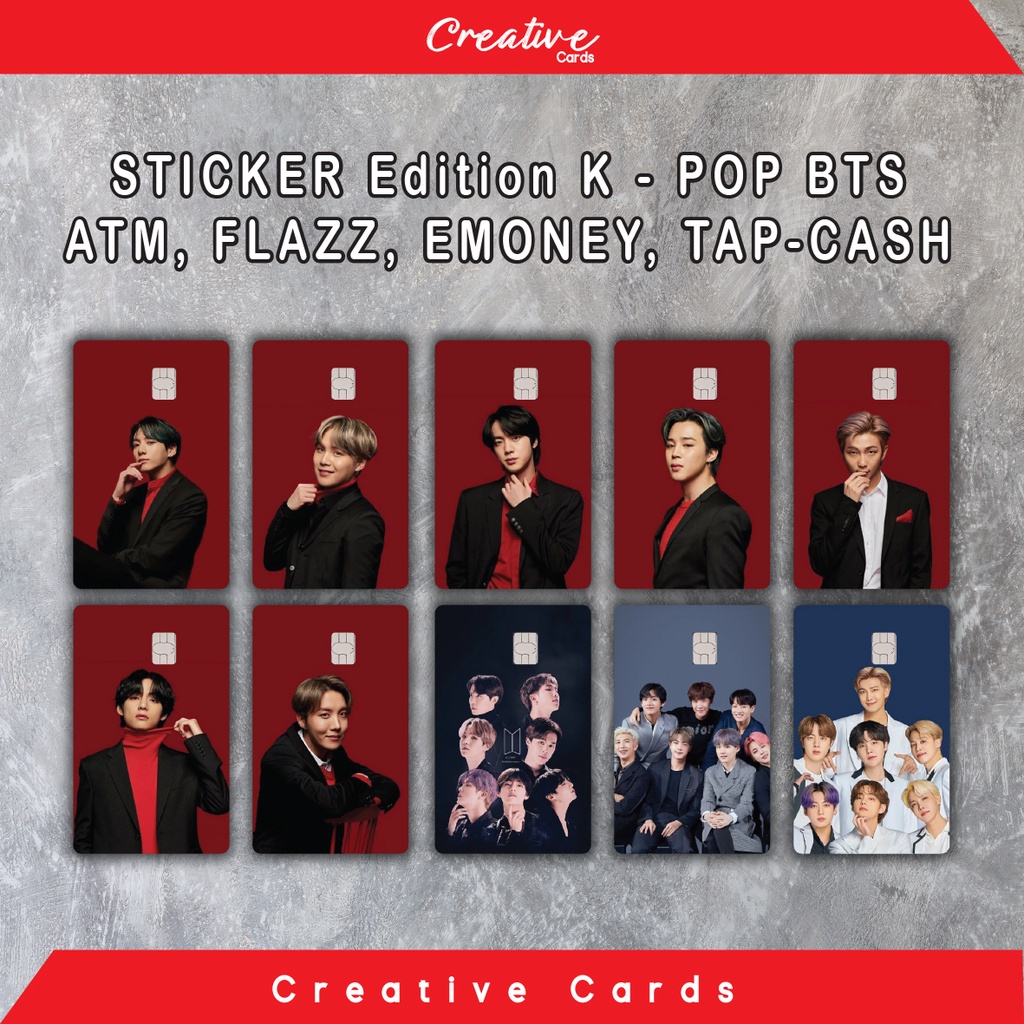 

Stiker Sticker Kartu Atm Skin Card - BTS Edition Vinyl + Laminating Glossy Debit Credit Emoney, Flazz, Etoll dll