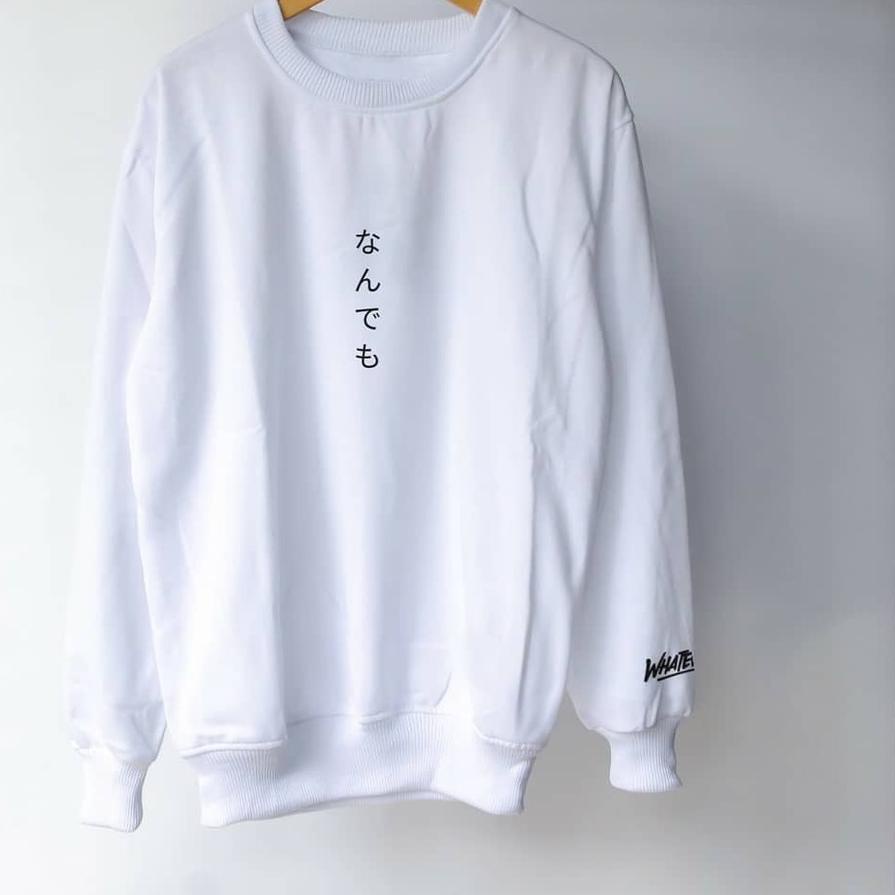 ➶⁎✶ sweater kerah tinggi pria xxl crewneck pria murah keren putih jumbo suwiter pria distro original