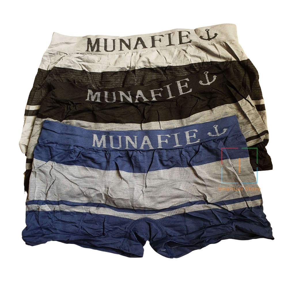 Munafie Celana Dalam Boxer Pria Allsize Tipis Melar