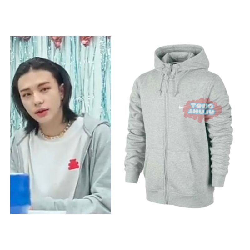 Hoodie Zipper Hyunjin Stray Kids Ceklis Logo