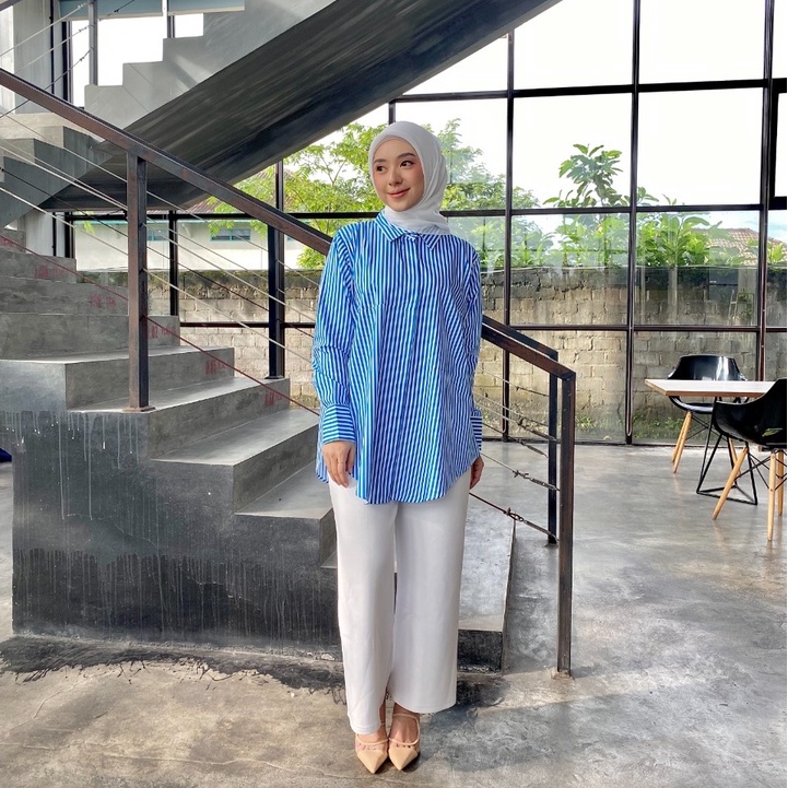 Radwah - Basic Poppy Top Stripe - Atasan Wanita