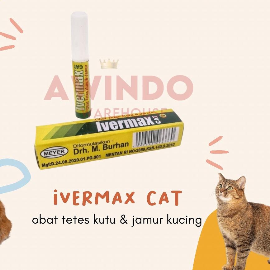 Terbaru IVERMAX - Obat Tetes Kutu Jamur Scabies Demodex Kucing Cat Flea Tick