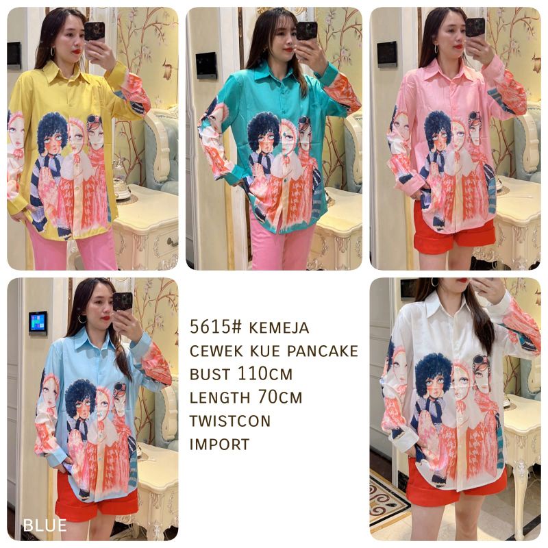 MDLV ~ 5615# Kemeja Cewek Kue Pancake Import