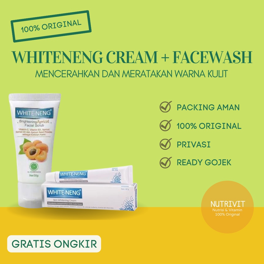 White Neng Skin Whitening Cream &amp; Brigthening Face Wash - WHITENENG PEMUTIH WAJAH BPOM