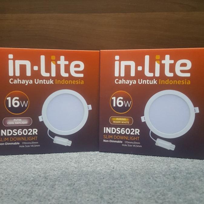Lampu LED slim downlight 16watt 16w 16 w In lite INDS602R