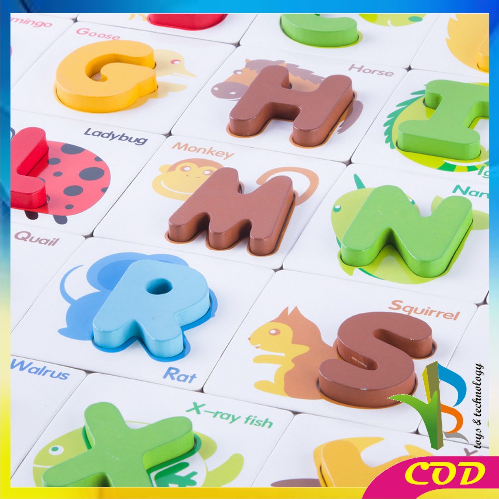 RB-M273 Mainan Puzzle Kayu BRITISH CARD Anak / Belajar Mainan Huruf dan Angka / Kartu Alphabet Huruf Angka Alfabet Kayu Edukasi