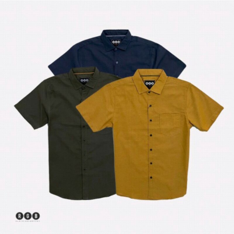 RGB kemeja casual polos lengan pendek