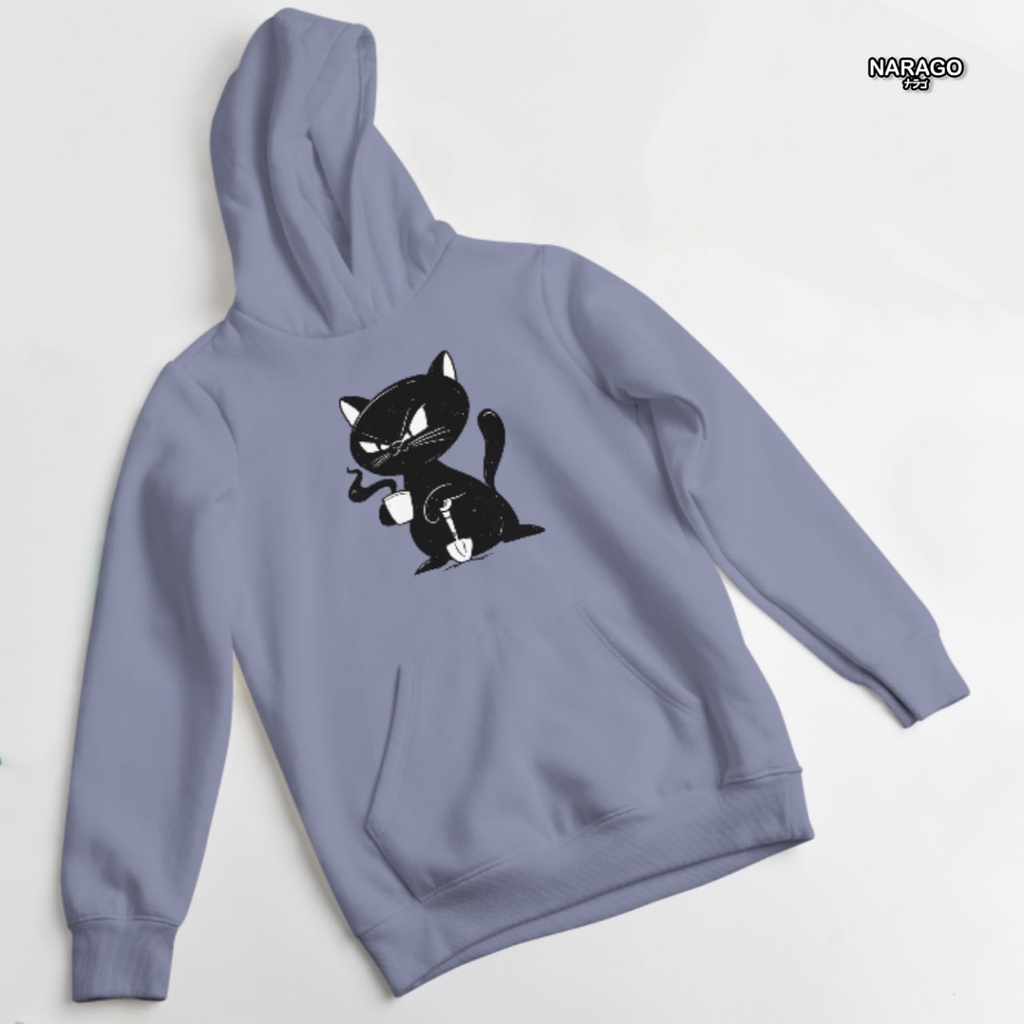 Nara.Grosir - Hoodie Jumper Black Cat l Sweater Hodie Unisex