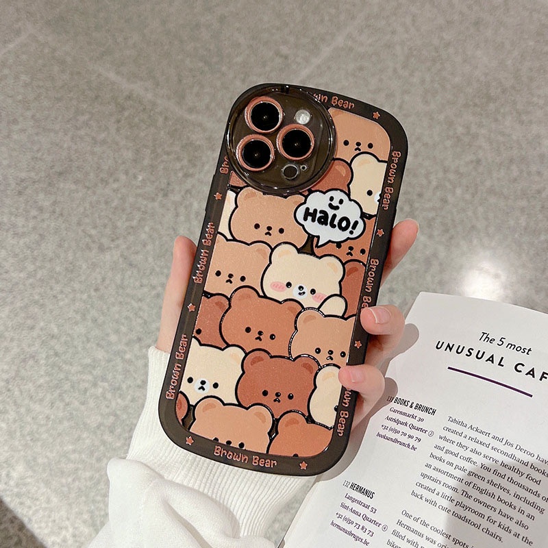 Soft Case VIVO Y02 Y16 Y35 Y22 Y22S Y33S Y21T Y21S Y33S Y11 Y12 Y15 Y17 Y12S Y12A Y15S Y15A Y20S Y20i Y19 Y91C Y30 Y50 Y51 S1 Soft Brown Bear Yellow Duck Motif Padat Sarung Telepon