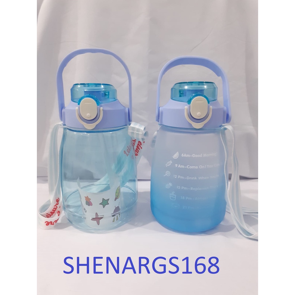 TERBARU-SHENAR Motivasi Stiker Botol VIRAL KOREA GEMOY 1300ml 1.3L Air Minum Rainbow Gradasi Pelangi 1.3 liter