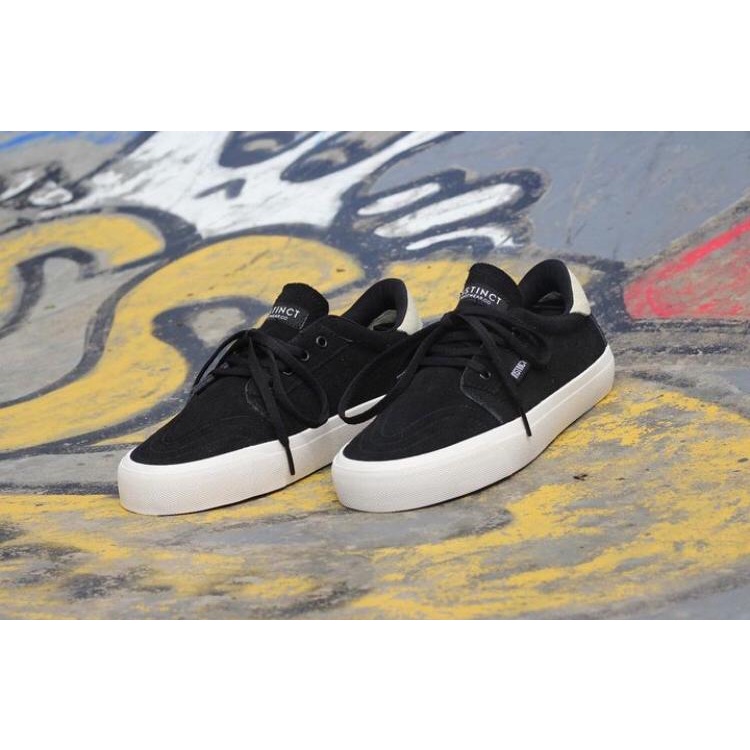 Sepatu Instinct Nesca Black White - Original - Suede - Skate Shoes -