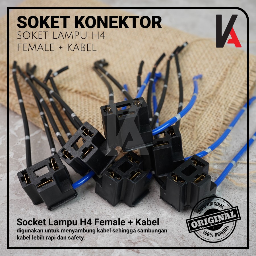 Socket Seal Beam Female / Soket Sealbeam Bohlam H4 / Rumah Lampu Mobil Motor H4 Cewek