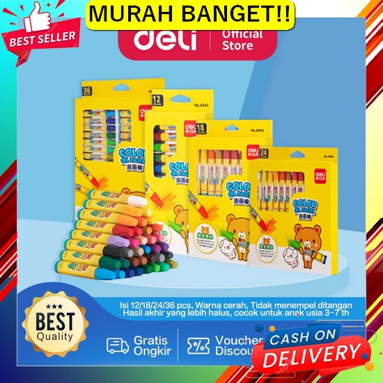 

Crayon Set - Pensil Warna Set - 150 Pcs Warna Warni Deli Krayon Oil Pastel 12/18/24/36 Warna 6964