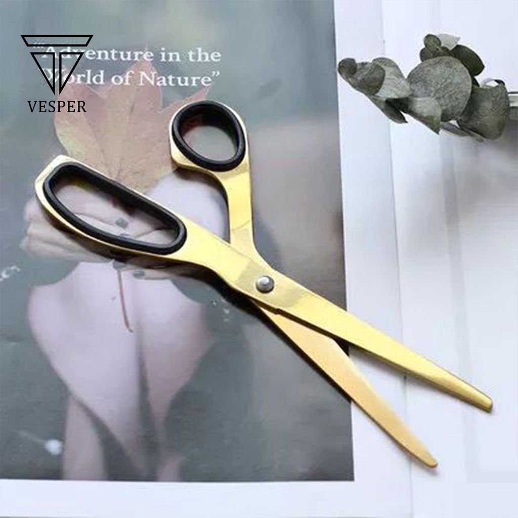 

golden scissors asymmetric / gunting korea gold serbaguna minimalis design office house hold korean stationery