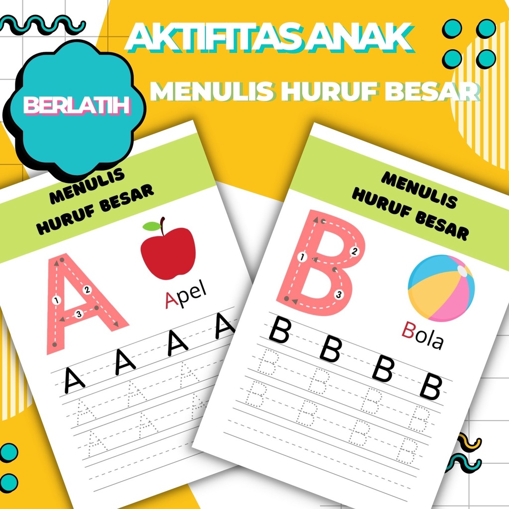 Aktifitas Anak Belajar Menulis Huruf Besar / Menulis Huruf Besar Vol. 2 / Belajar Menulis Alfabeth /