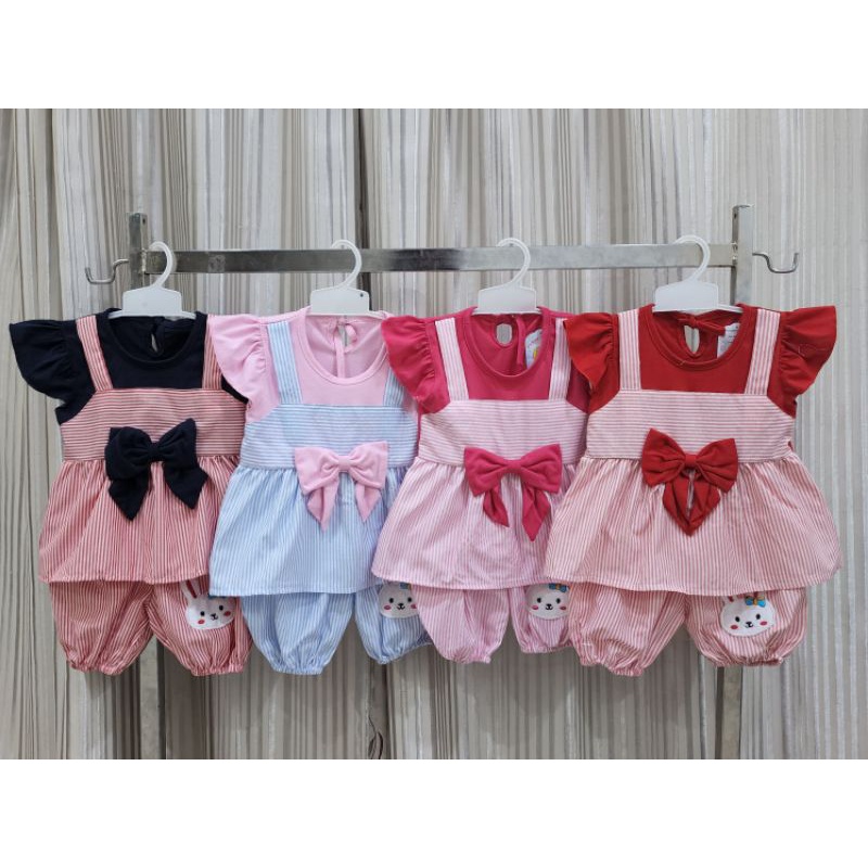 baju bayi perempuan Stelab celana pita Bunny