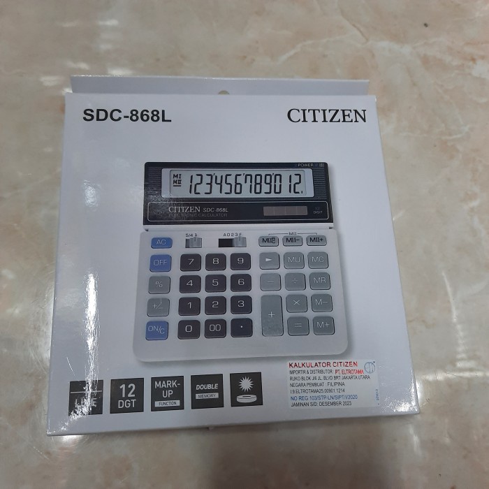 

TERLENGKAP Kalkulator Citizen SDC-868L Original