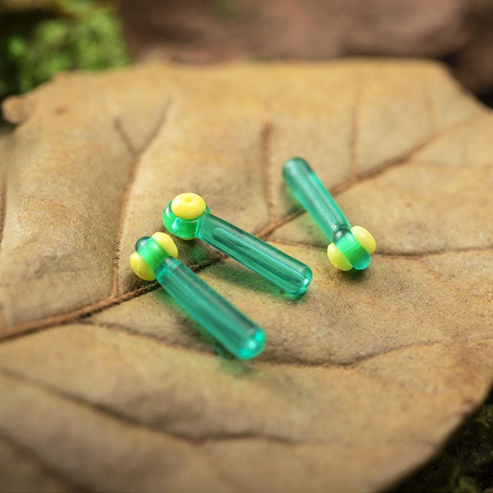Suyo 50 Pcs/ Lot RoFishing Hooks Persediaan Transparansi Tinggi Gaya Ganda Aksesoris Kecil Hijau Transparan