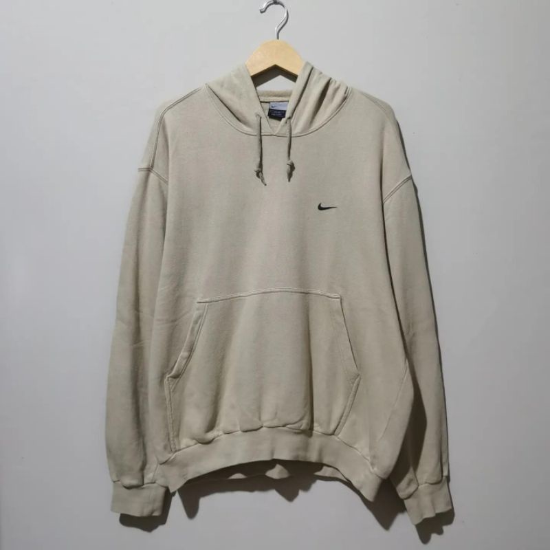 Hoodie Nike Y2K Small Swoosh Cream Vintage