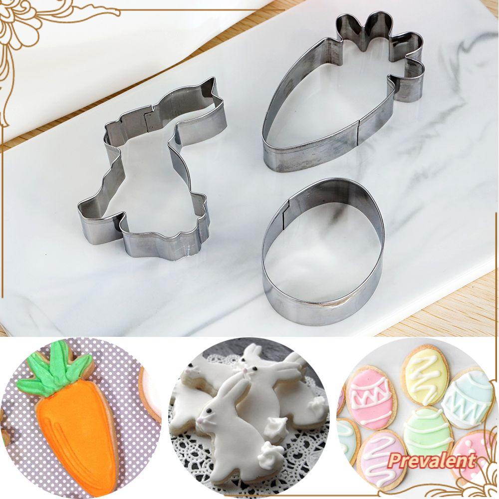 Preva 1/3PCS Easter Cookies Cutter DIY Cetakan Kue Sugarcraft Stainless Steel