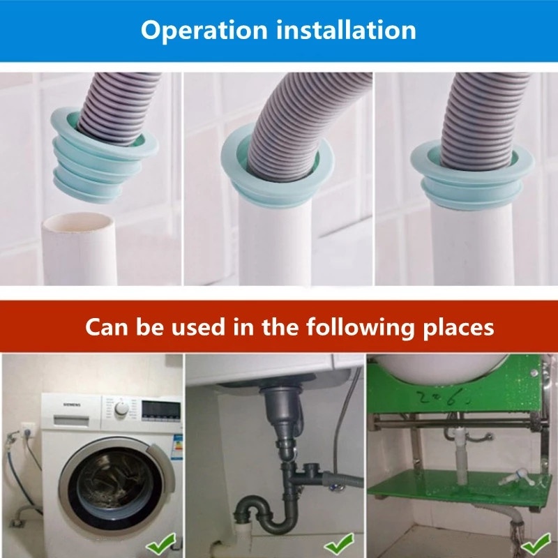 Warna Solid Mesin Cuci Drain Pipe Seal Plug Selokan Deodoran Seal Ring Dapur Kamar Mandi Wash Basin Pipes Aksesoris